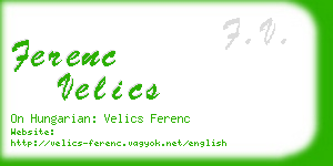 ferenc velics business card